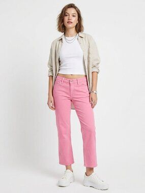 True Vintage Y2K GAP Bubblegum Pink Low Rise Cropped Jeans Straight Leg 4